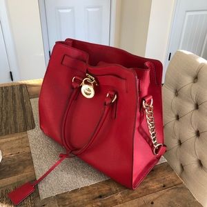 Michael Kors Hamilton Bag - Red Saffiano Leather